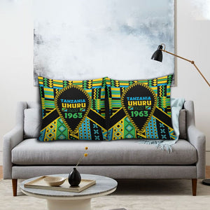 Tanzania Independence Day Pillow Cover Uhuru 1963 African Shield Tribal Pattern