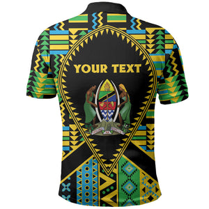 Personalized Tanzania Independence Day Polo Shirt Uhuru 1963 African Shield Tribal Pattern