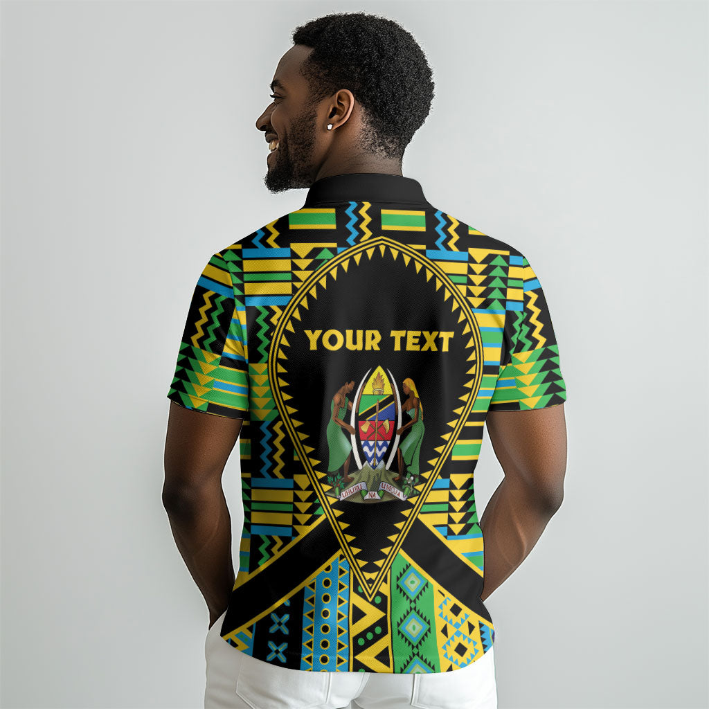 Personalized Tanzania Independence Day Polo Shirt Uhuru 1963 African Shield Tribal Pattern