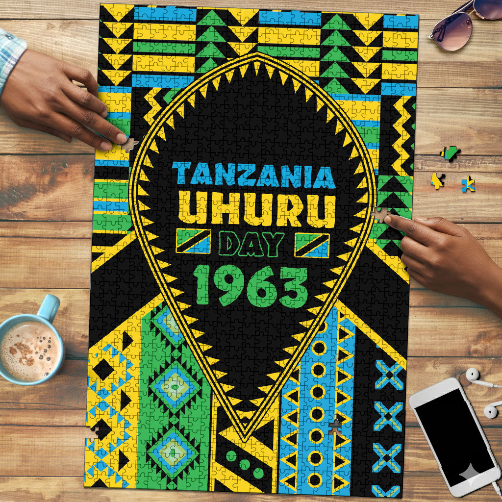 Tanzania Independence Day Puzzle Uhuru 1963 African Shield Tribal Pattern