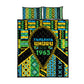 Tanzania Independence Day Quilt Bed Set Uhuru 1963 African Shield Tribal Pattern