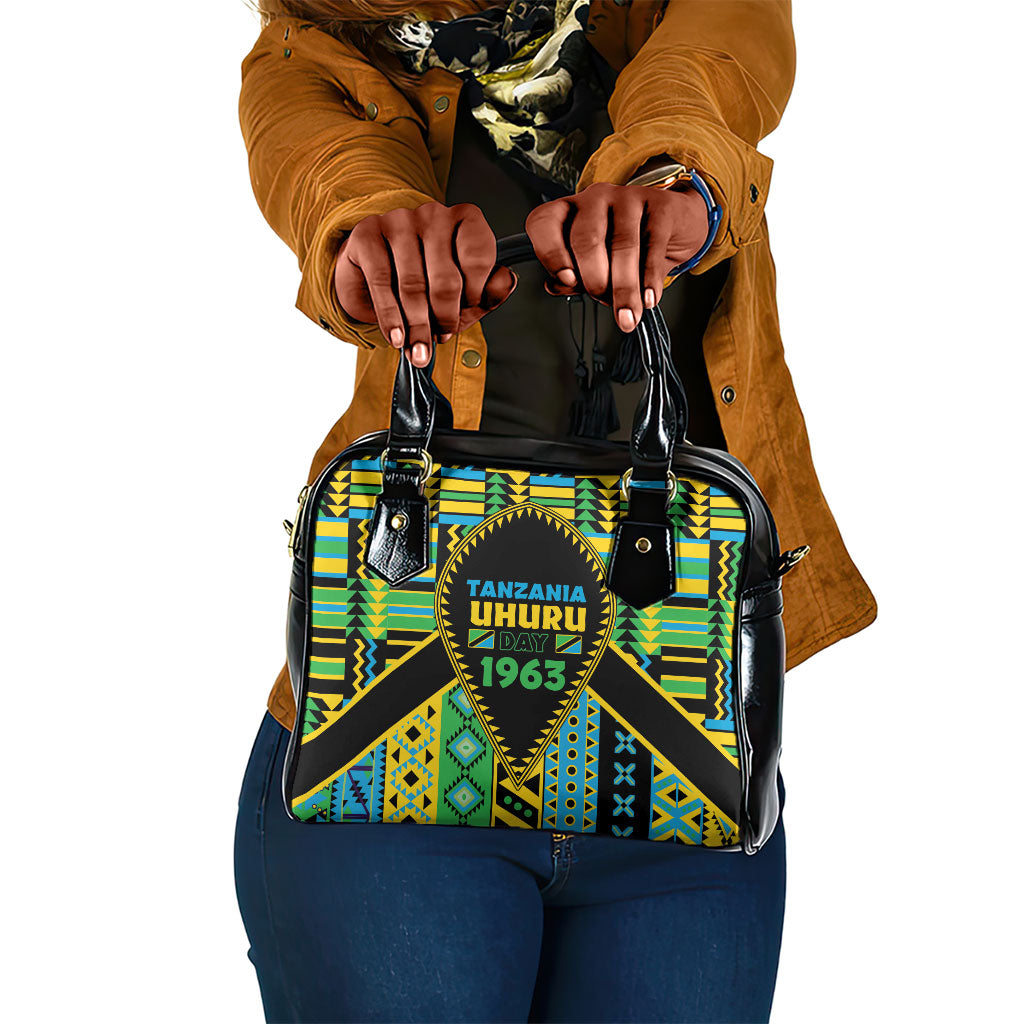 Tanzania Independence Day Shoulder Handbag Uhuru 1963 African Shield Tribal Pattern