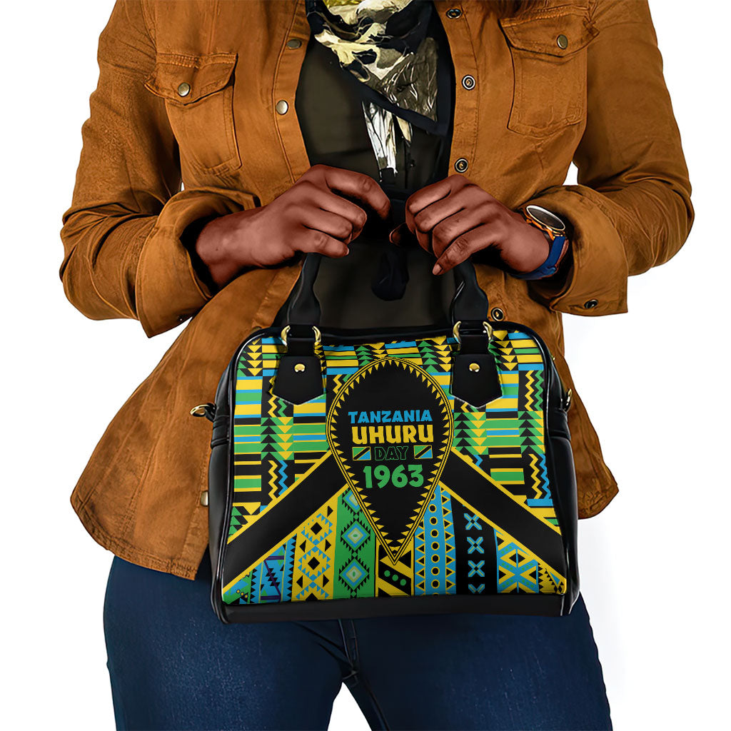 Tanzania Independence Day Shoulder Handbag Uhuru 1963 African Shield Tribal Pattern