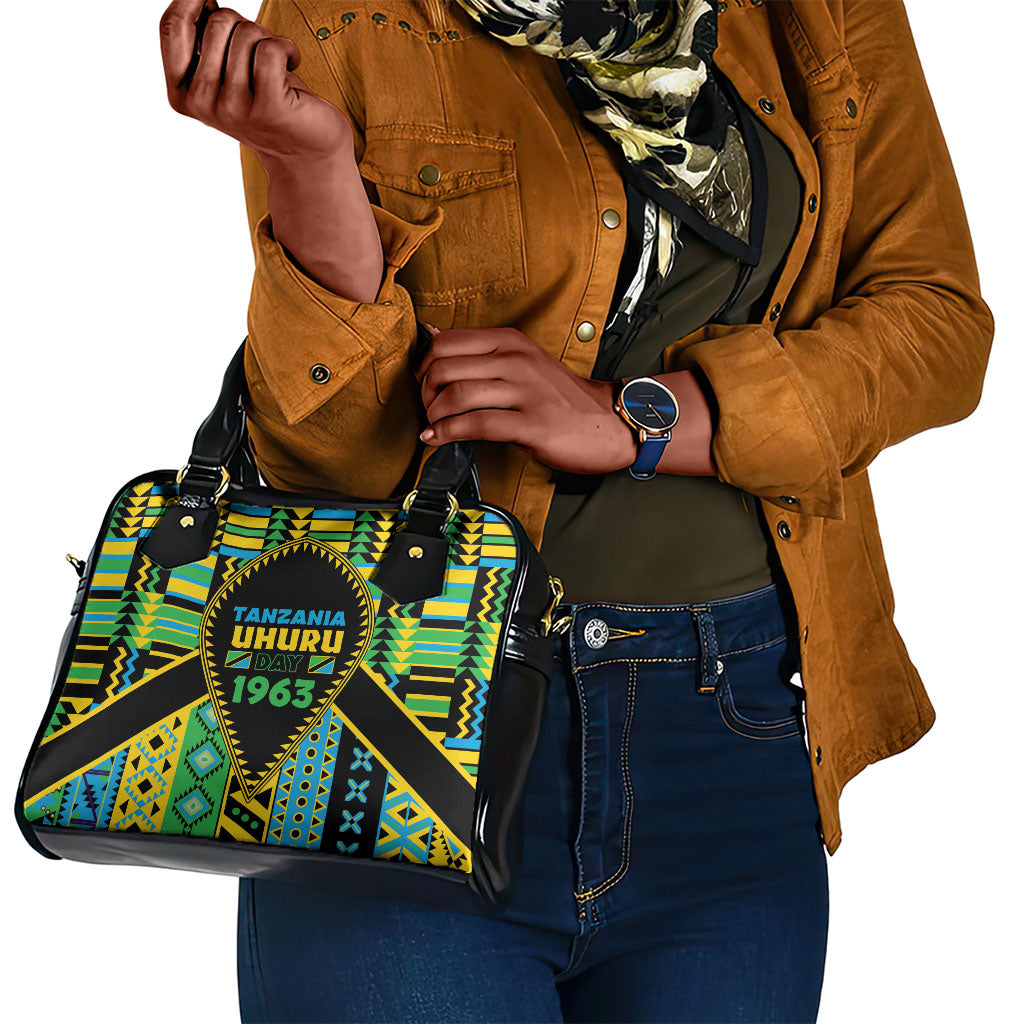 Tanzania Independence Day Shoulder Handbag Uhuru 1963 African Shield Tribal Pattern