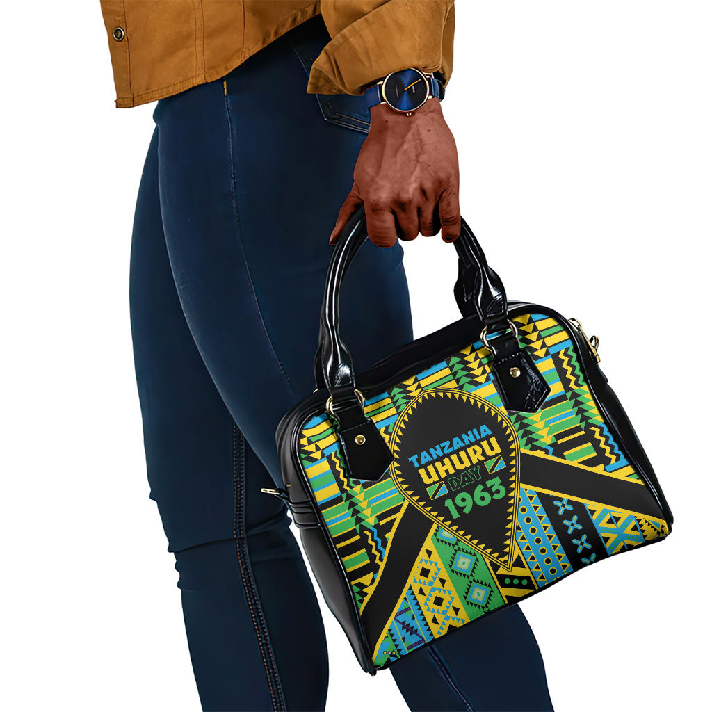 Tanzania Independence Day Shoulder Handbag Uhuru 1963 African Shield Tribal Pattern