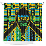 Tanzania Independence Day Shower Curtain Uhuru 1963 African Shield Tribal Pattern
