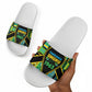 Tanzania Independence Day Slide Sandals Uhuru 1963 African Shield Tribal Pattern