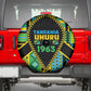 Tanzania Independence Day Spare Tire Cover Uhuru 1963 African Shield Tribal Pattern