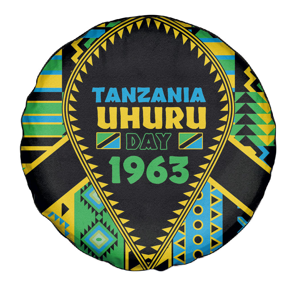 Tanzania Independence Day Spare Tire Cover Uhuru 1963 African Shield Tribal Pattern