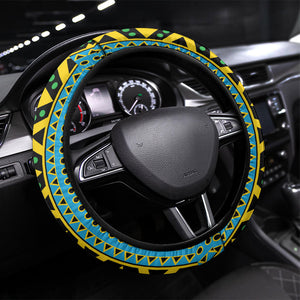 Tanzania Independence Day Steering Wheel Cover Uhuru 1963 African Shield Tribal Pattern