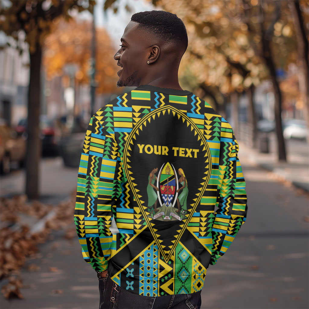 Personalized Tanzania Independence Day Sweatshirt Uhuru 1963 African Shield Tribal Pattern