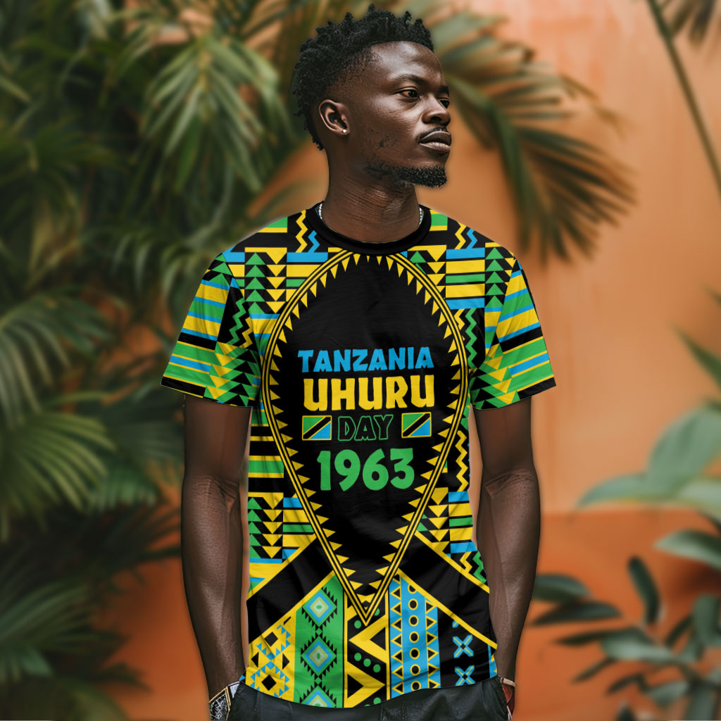 Personalized Tanzania Independence Day T shirt Uhuru 1963 African Shield Tribal Pattern