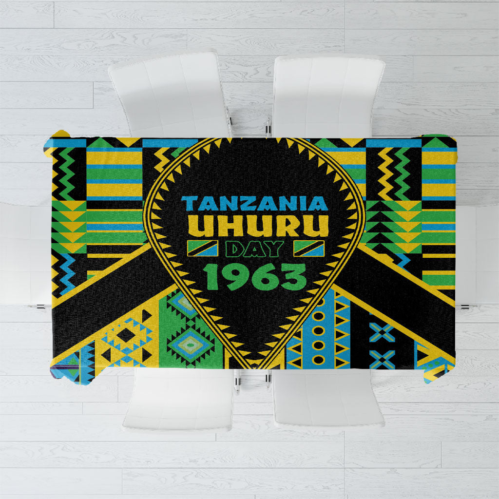 Tanzania Independence Day Tablecloth Uhuru 1963 African Shield Tribal Pattern