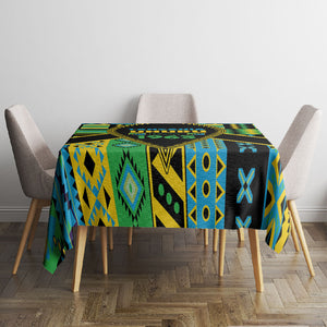 Tanzania Independence Day Tablecloth Uhuru 1963 African Shield Tribal Pattern
