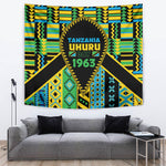 Tanzania Independence Day Tapestry Uhuru 1963 African Shield Tribal Pattern