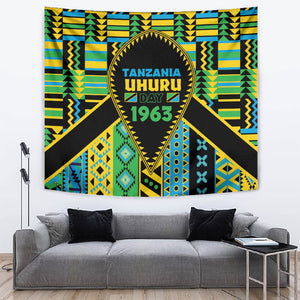 Tanzania Independence Day Tapestry Uhuru 1963 African Shield Tribal Pattern