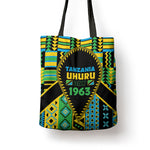 Tanzania Independence Day Tote Bag Uhuru 1963 African Shield Tribal Pattern