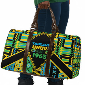 Tanzania Independence Day Travel Bag Uhuru 1963 African Shield Tribal Pattern