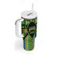 Personalized Tanzania Independence Day Tumbler With Handle Uhuru 1963 African Shield Tribal Pattern