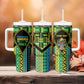 Personalized Tanzania Independence Day Tumbler With Handle Uhuru 1963 African Shield Tribal Pattern