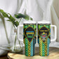 Personalized Tanzania Independence Day Tumbler With Handle Uhuru 1963 African Shield Tribal Pattern