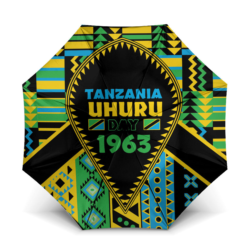 Tanzania Independence Day Umbrella Uhuru 1963 African Shield Tribal Pattern