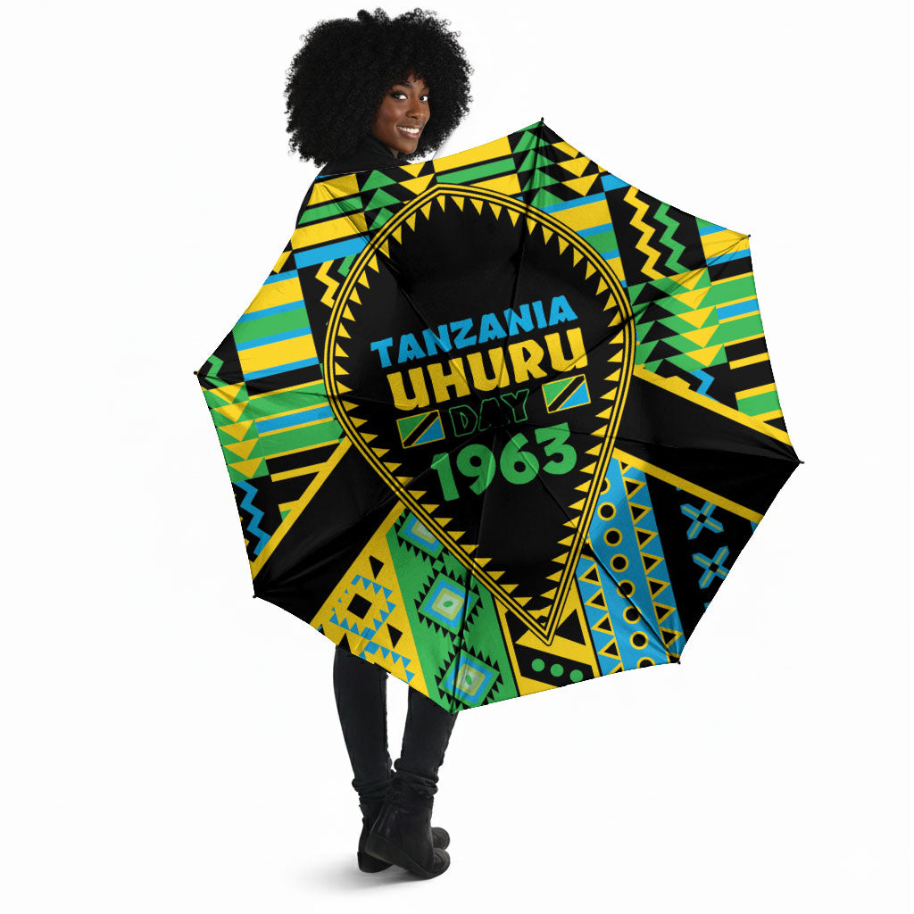Tanzania Independence Day Umbrella Uhuru 1963 African Shield Tribal Pattern