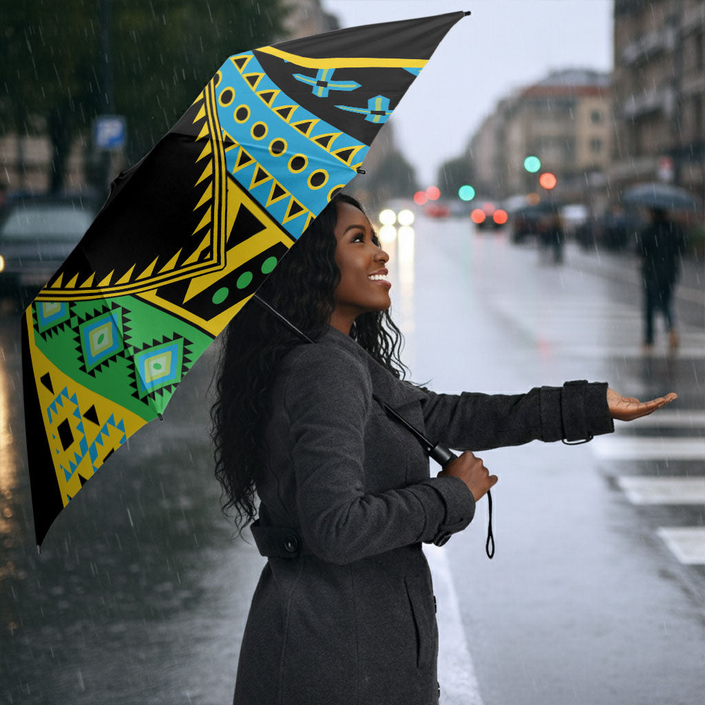 Tanzania Independence Day Umbrella Uhuru 1963 African Shield Tribal Pattern