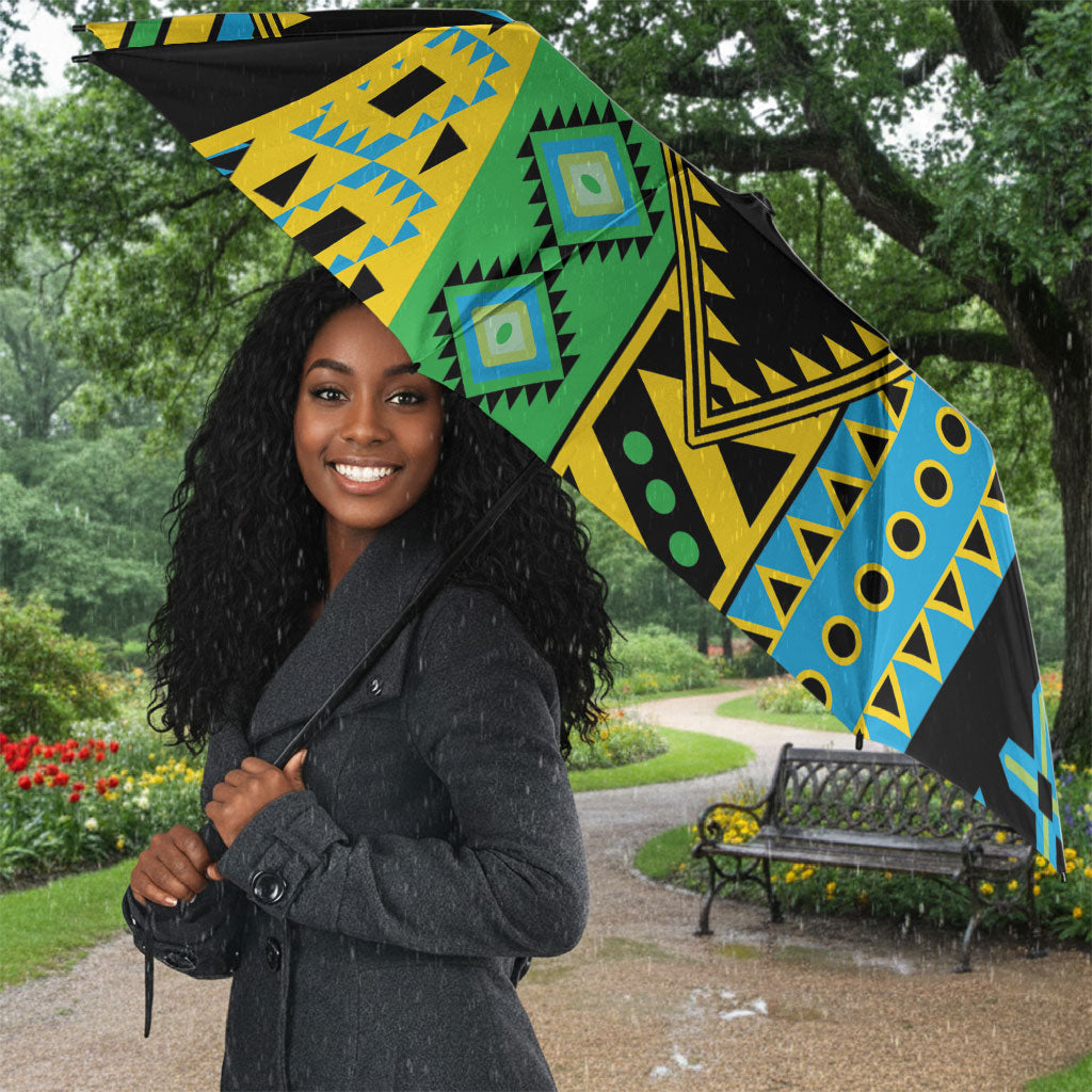 Tanzania Independence Day Umbrella Uhuru 1963 African Shield Tribal Pattern