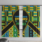 Tanzania Independence Day Window Curtain Uhuru 1963 African Shield Tribal Pattern