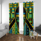 Tanzania Independence Day Window Curtain Uhuru 1963 African Shield Tribal Pattern