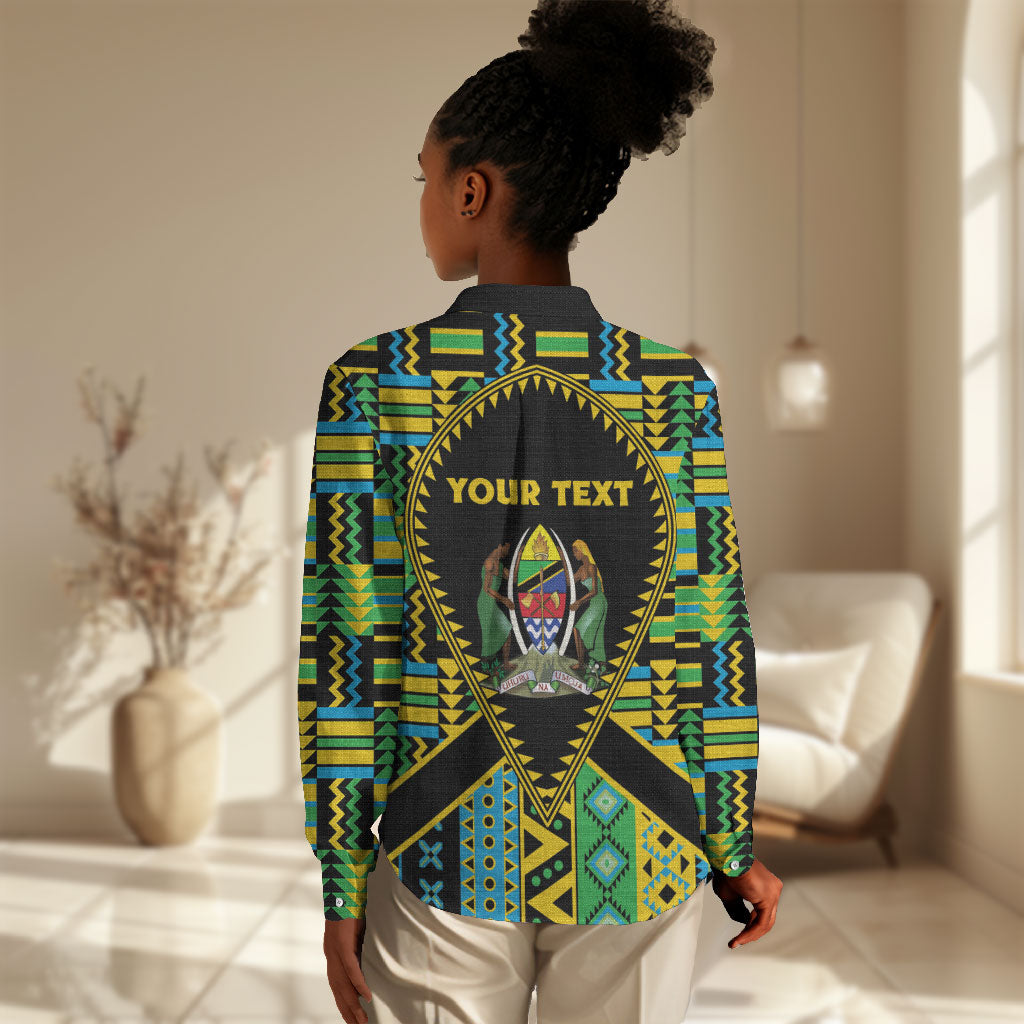 Personalized Tanzania Independence Day Women Casual Shirt Uhuru 1963 African Shield Tribal Pattern