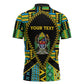 Personalized Tanzania Independence Day Zipper Polo Shirt Uhuru 1963 African Shield Tribal Pattern