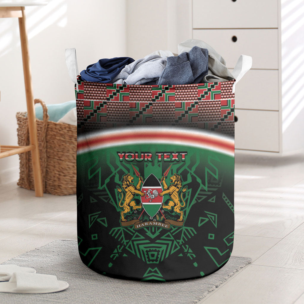 Personalized Kenya Independence Day Laundry Basket Tribal Lion 1963 Maasai Beadwork