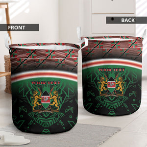 Personalized Kenya Independence Day Laundry Basket Tribal Lion 1963 Maasai Beadwork