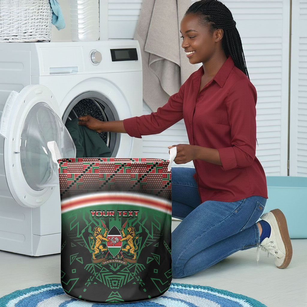 Personalized Kenya Independence Day Laundry Basket Tribal Lion 1963 Maasai Beadwork