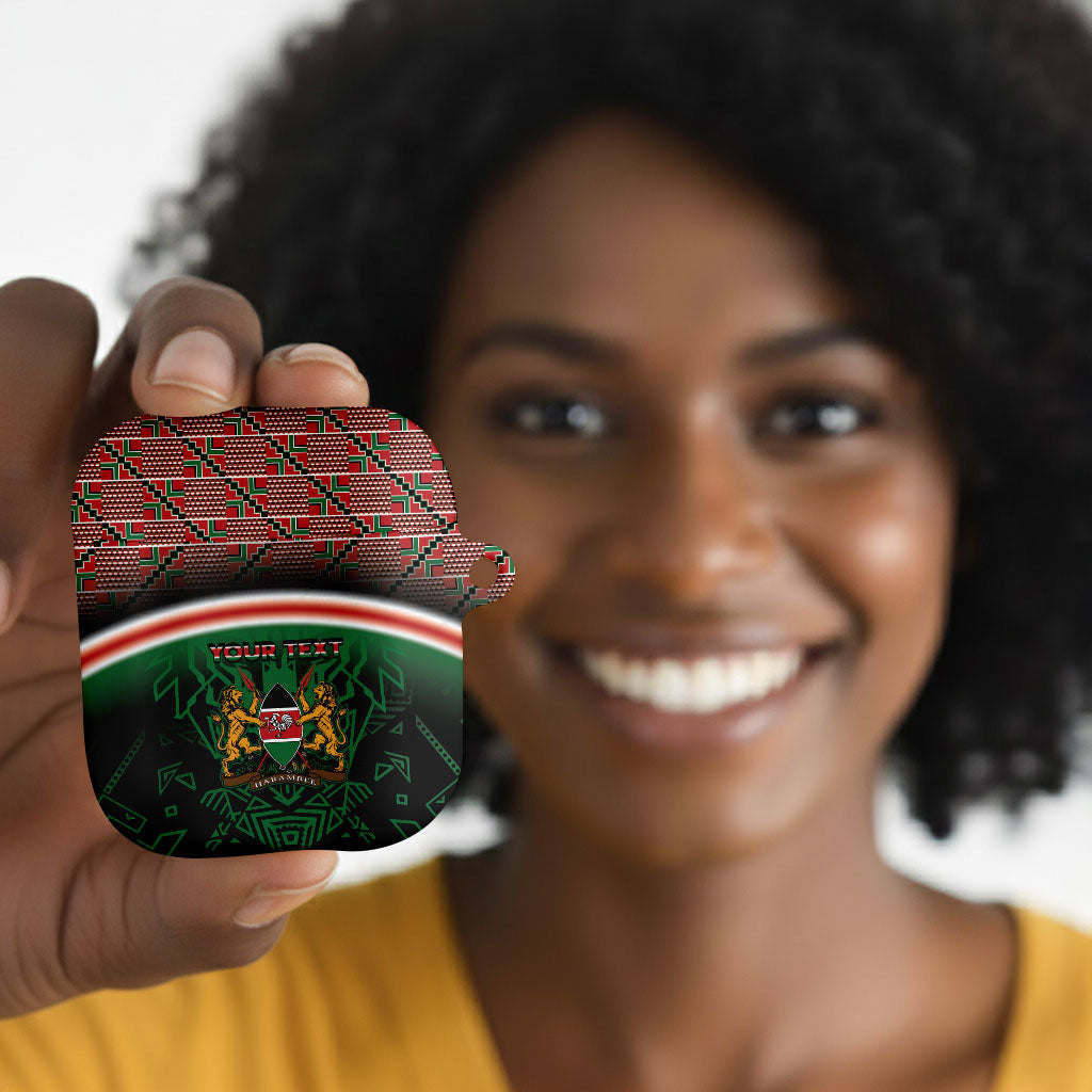 Personalized Kenya Independence Day AirPods Case Tribal Lion 1963 Maasai Beadwork