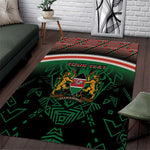 Personalized Kenya Independence Day Area Rug Tribal Lion 1963 Maasai Beadwork