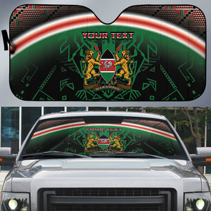 Personalized Kenya Independence Day Auto Sun Shade Tribal Lion 1963 Maasai Beadwork
