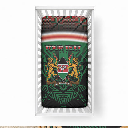 Personalized Kenya Independence Day Baby Bed Cover Tribal Lion 1963 Maasai Beadwork