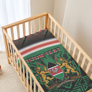 Personalized Kenya Independence Day Baby Bed Cover Tribal Lion 1963 Maasai Beadwork