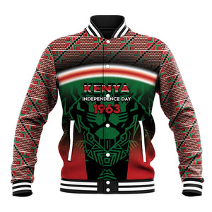 Personalized Kenya Independence Day Baseball Jacket Tribal Lion 1963 Maasai Beadwork