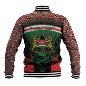 Personalized Kenya Independence Day Baseball Jacket Tribal Lion 1963 Maasai Beadwork
