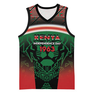 Personalized Kenya Independence Day Basketball Jersey Tribal Lion 1963 Maasai Beadwork