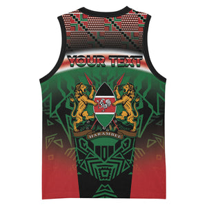 Personalized Kenya Independence Day Basketball Jersey Tribal Lion 1963 Maasai Beadwork