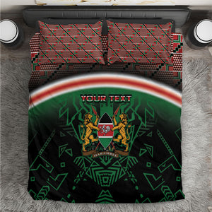 Personalized Kenya Independence Day Bedding Set Tribal Lion 1963 Maasai Beadwork