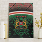 Personalized Kenya Independence Day Canvas Wall Art Tribal Lion 1963 Maasai Beadwork