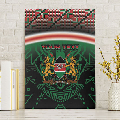 Personalized Kenya Independence Day Canvas Wall Art Tribal Lion 1963 Maasai Beadwork