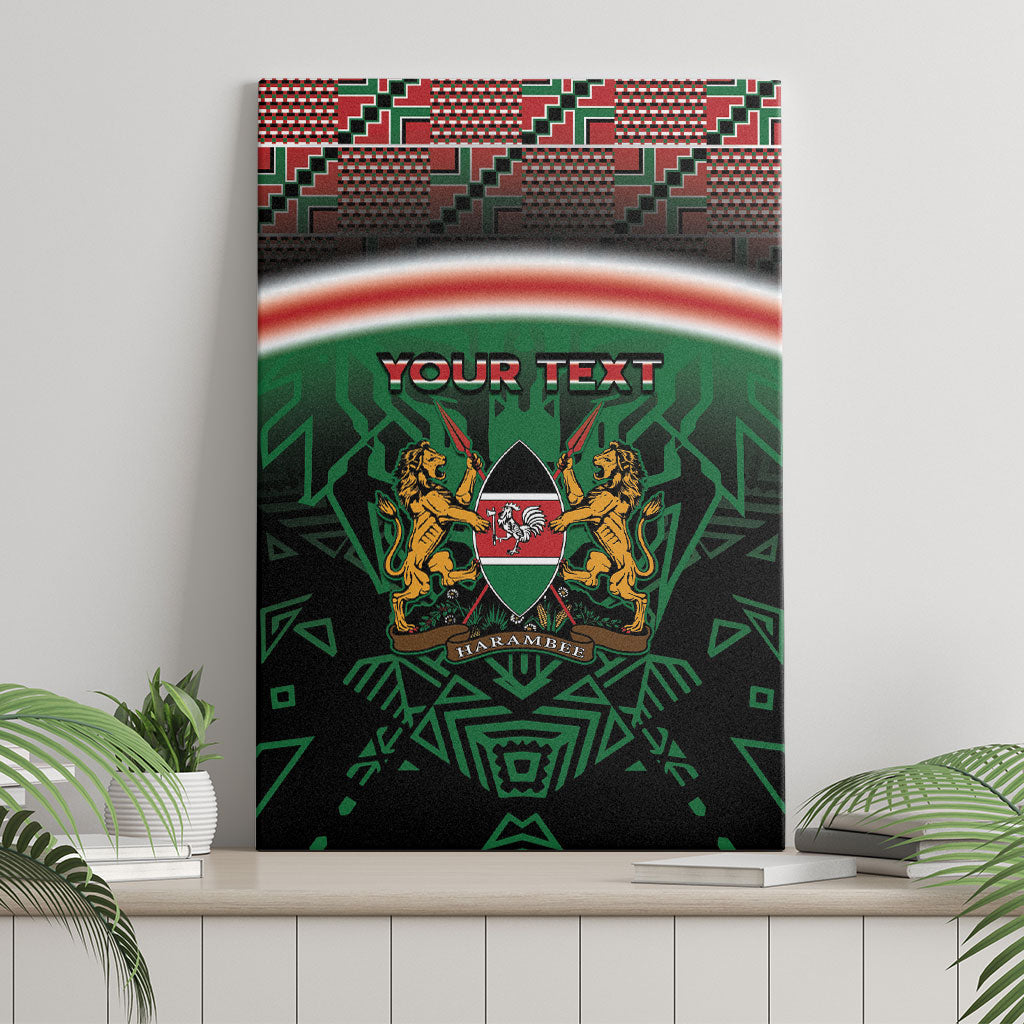 Personalized Kenya Independence Day Canvas Wall Art Tribal Lion 1963 Maasai Beadwork