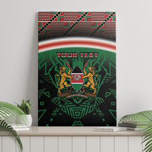 Personalized Kenya Independence Day Canvas Wall Art Tribal Lion 1963 Maasai Beadwork